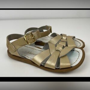 Salt Water Sandals by Hoy - Metallic Gold Leather Kids Sandals size 10
